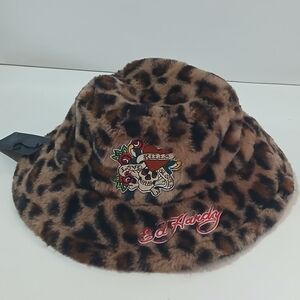 Ed Hardy Leopard Print Bucket Hat NWT